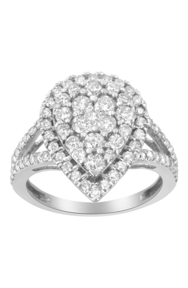 Haus of Brilliance .925 Sterling Silver 1 1/2 Cttw Diamond Cluster Ring, Alternate, color, Silver