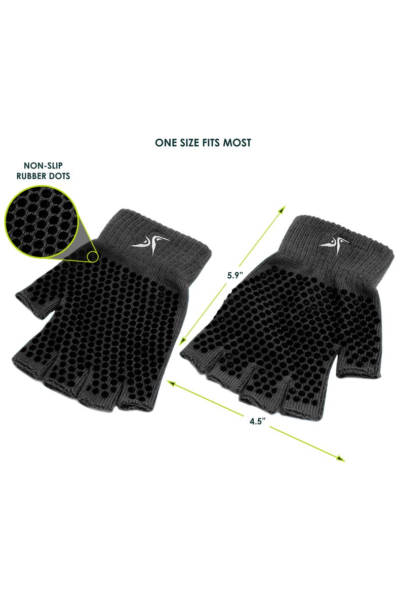 Grippy Yoga Gloves, Alternate, color, Black