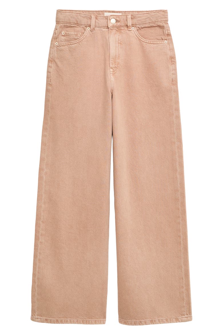 High Waist Wide Leg Jeans, Alternate, color, BROWN