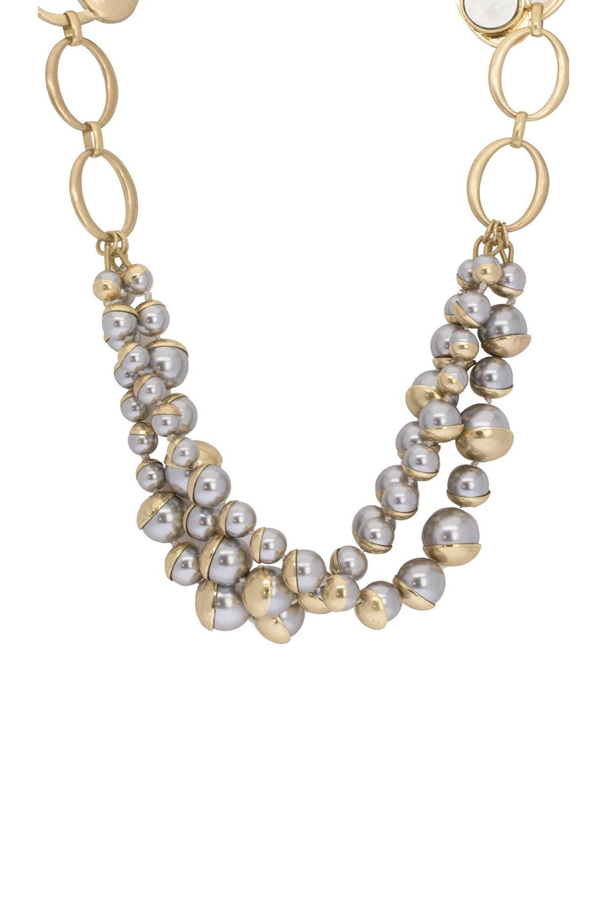 SAACHI Half Moon Imitation Pearl Cluster Statement Necklace