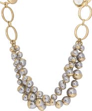 SAACHI Half Moon Imitation Pearl Cluster Statement Necklace