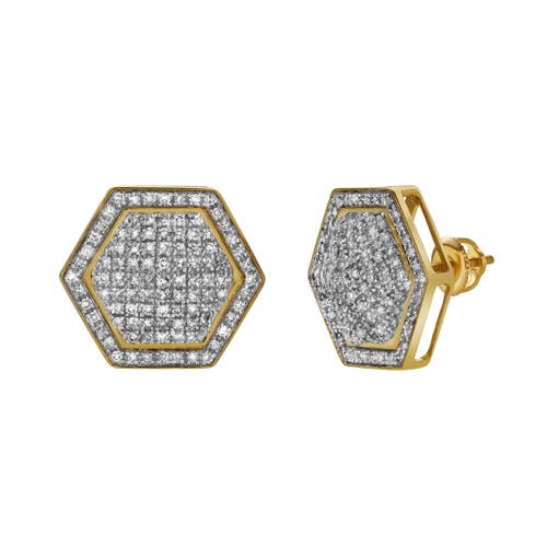 Luvmyjewelry Exatidao 10k Yellow Gold Diamond Unisex Earrings In 10k Yellow Gold