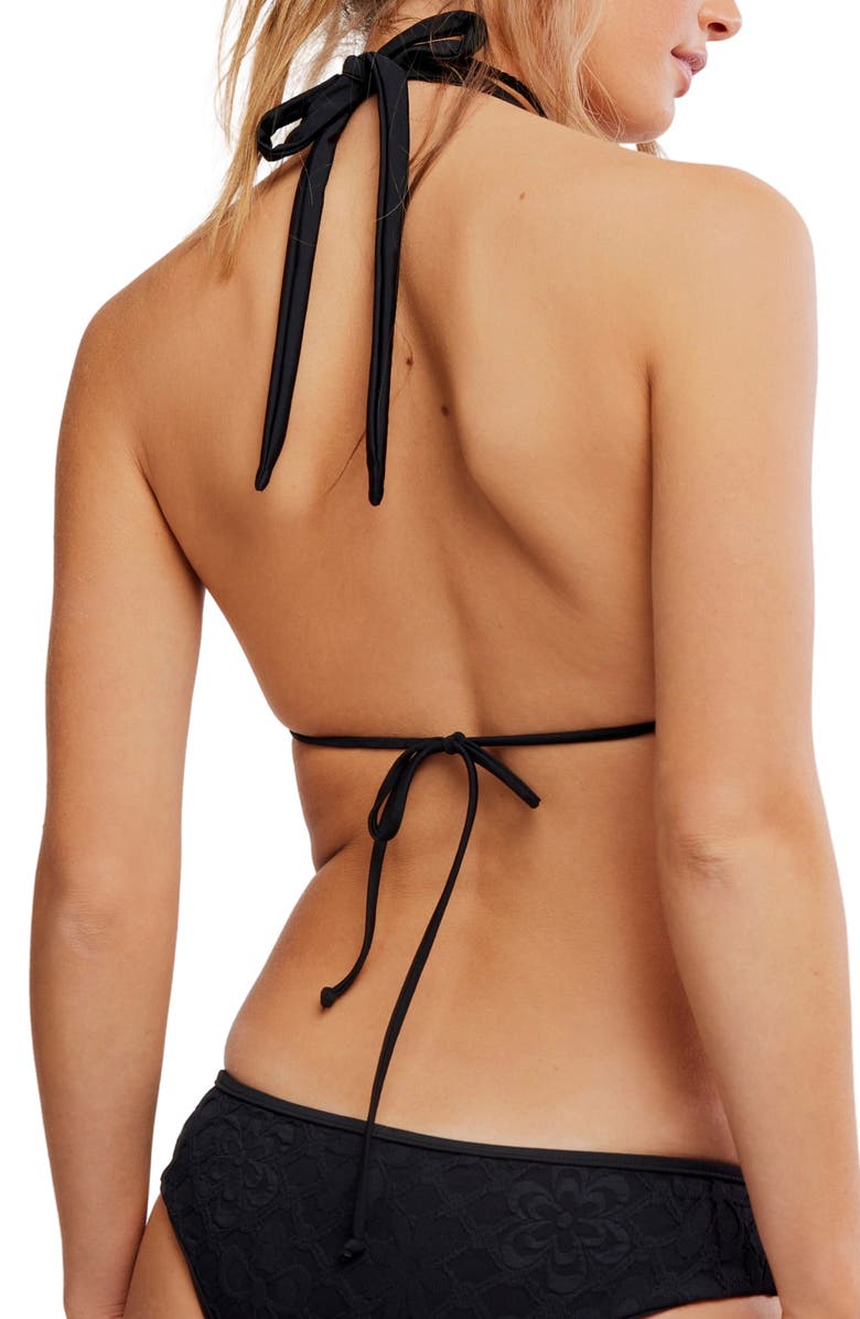 free-est by Free People Brandi Knit Bikini Top, Alternate, color, Black