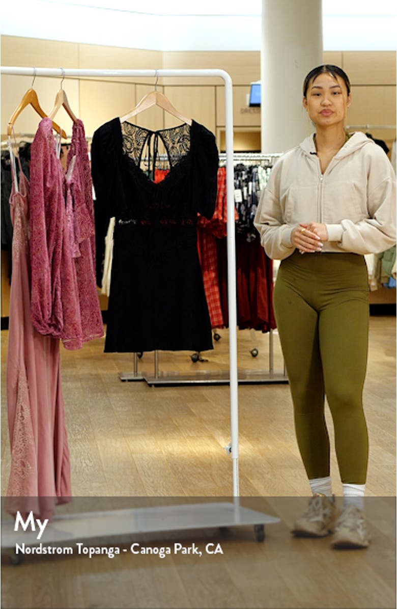 Danielle Open Back Lace & Damask Minidress, sales video thumbnail