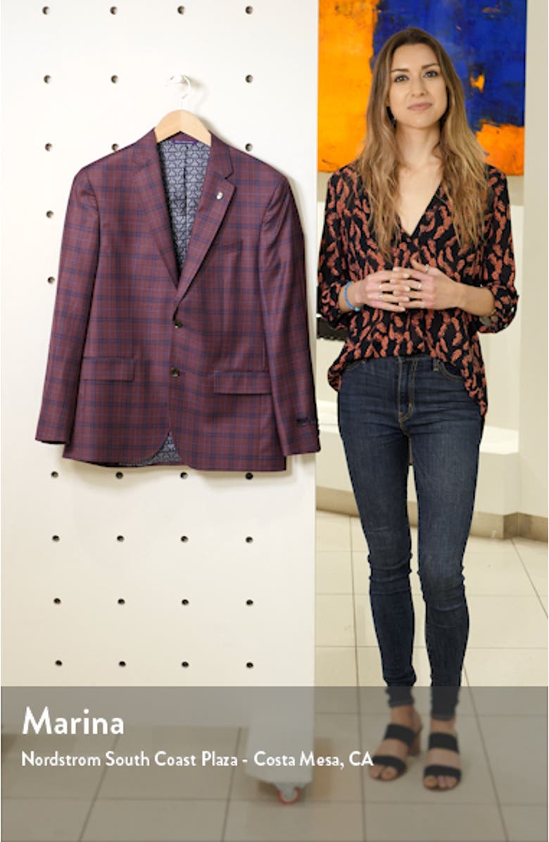 Jay Trim Fit Plaid Wool Sport Coat, sales video thumbnail