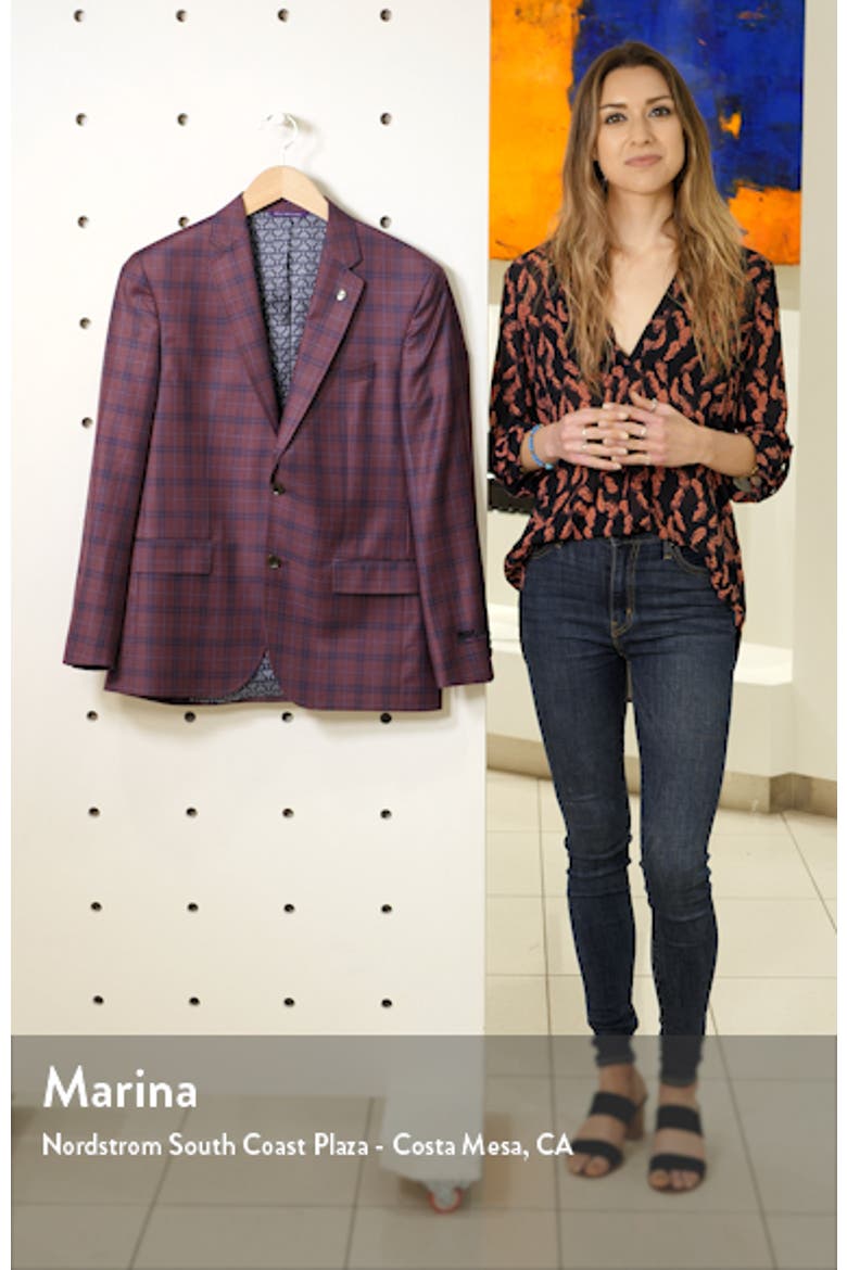Jay Trim Fit Plaid Wool Sport Coat video