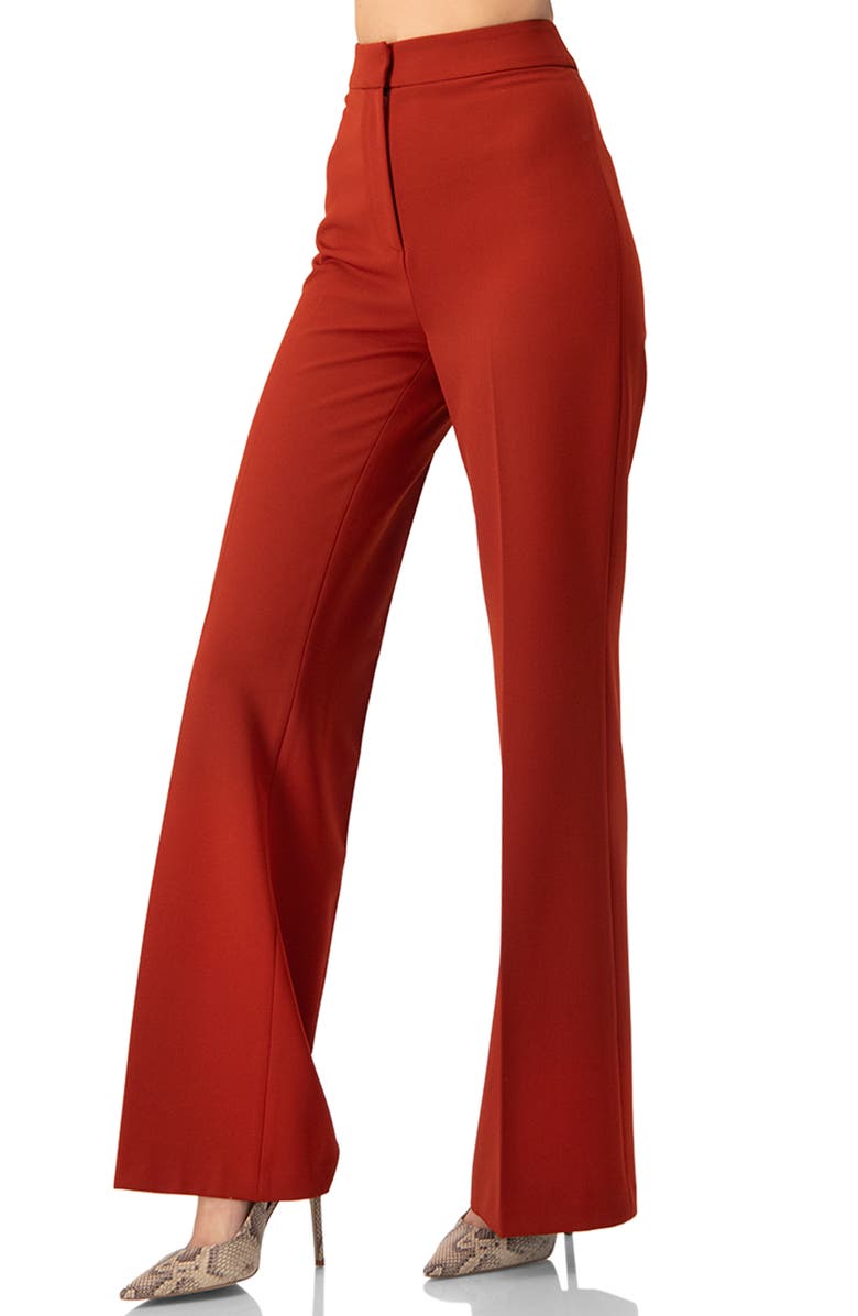 IVONNE Semi-Flared Trousers, Alternate, color, Chedron