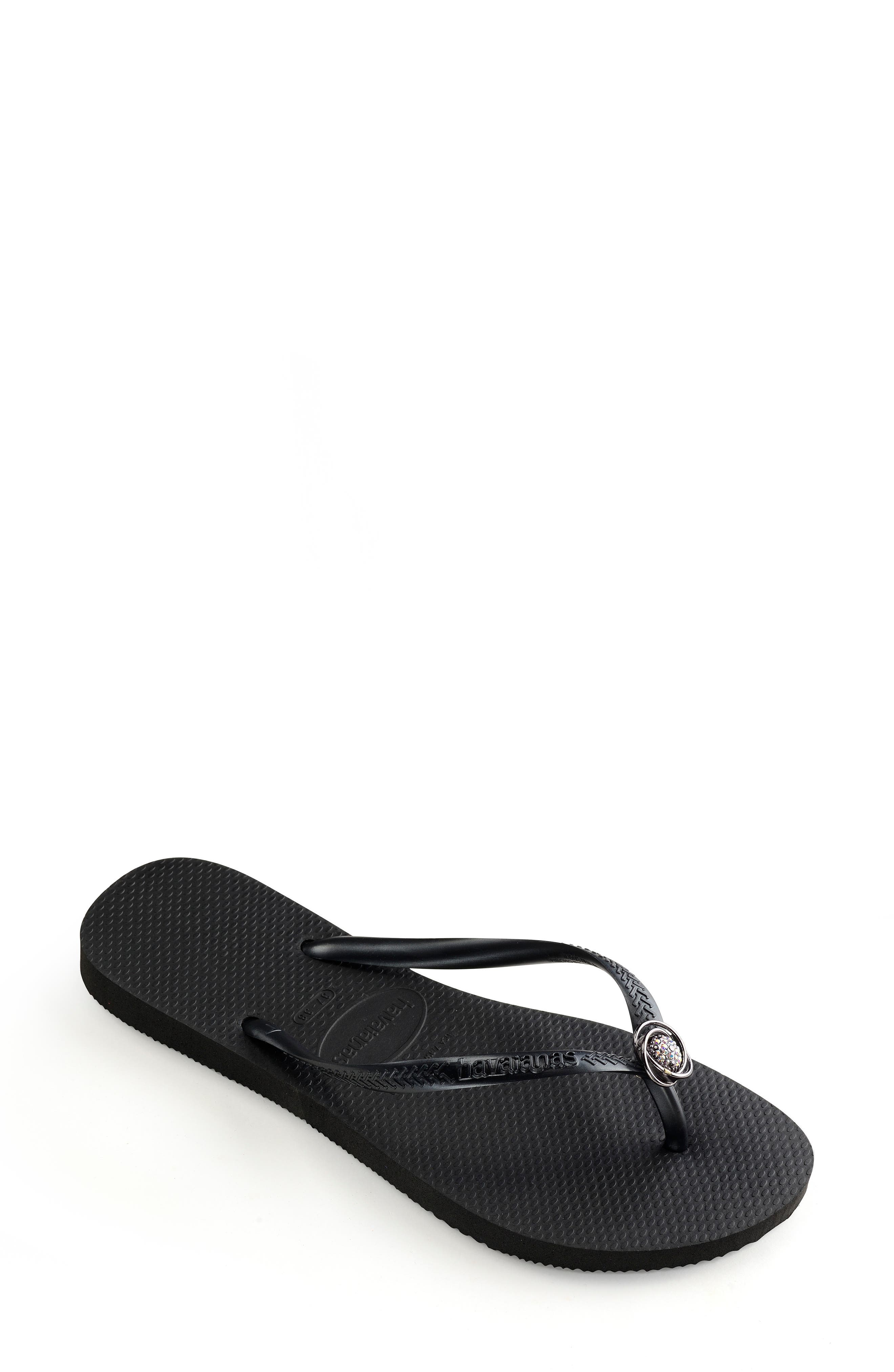 Havaianas Slim Crystal Rings Flip Flop, Alternate, color, 