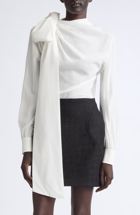 Silk Top with Shoulder Sash