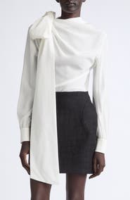McQueen Silk Top with Shoulder Sash