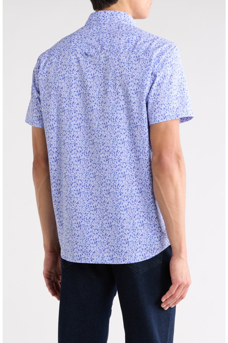 Mini Splatter Woven Short Sleeve Shirt, Alternate, color, BLUE MULTI