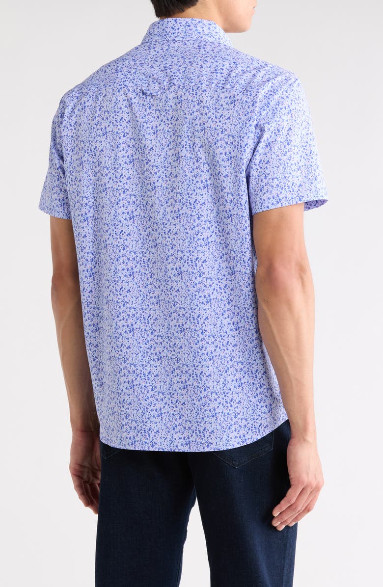 Brooklyn Brigade Mini Splatter Woven Short Sleeve Shirt, Alternate, color, Blue Multi