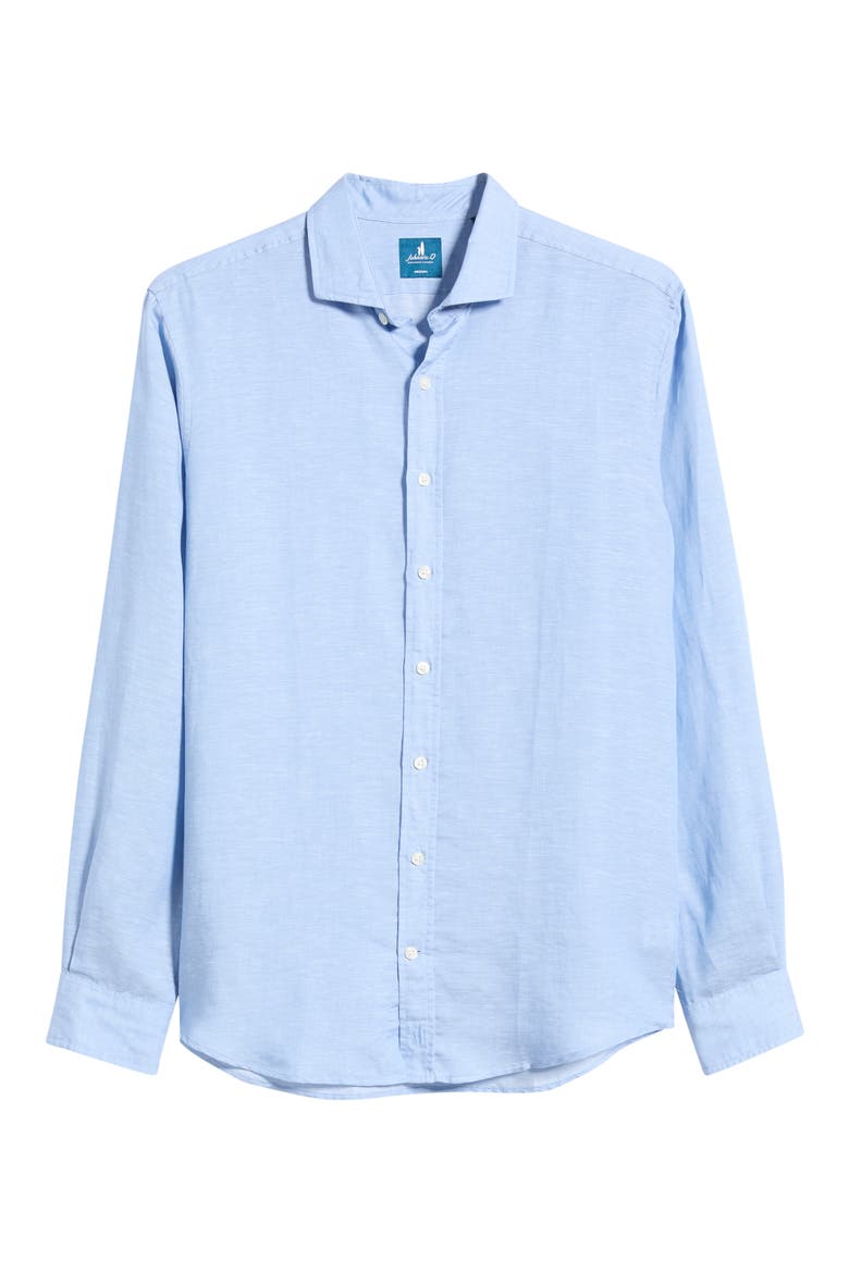 McCarthy Solid Linen Blend Button-Up Shirt, Alternate, color, MALIBLU