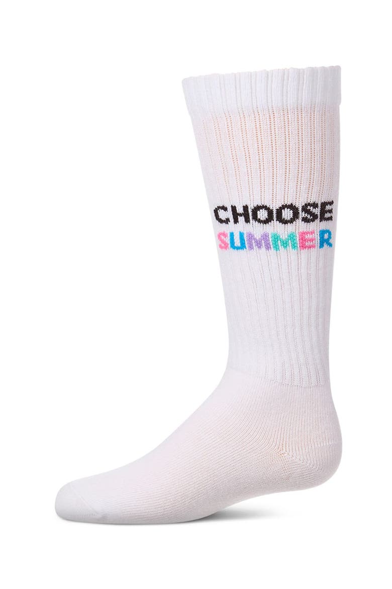 Choose Summer Ribbed Knee High Sock, Main, color, White