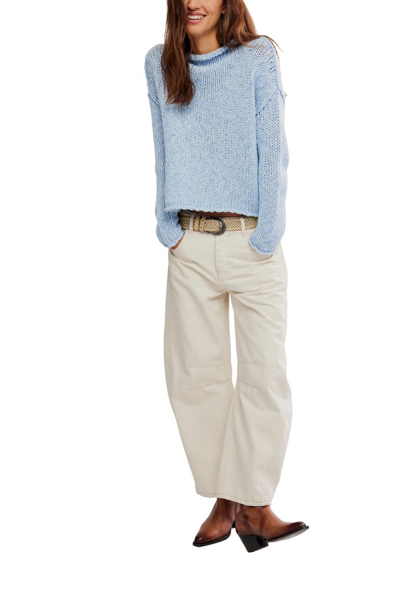 Opal Roll Neck Crop Sweater, Alternate, color, CASHMERE BLUE