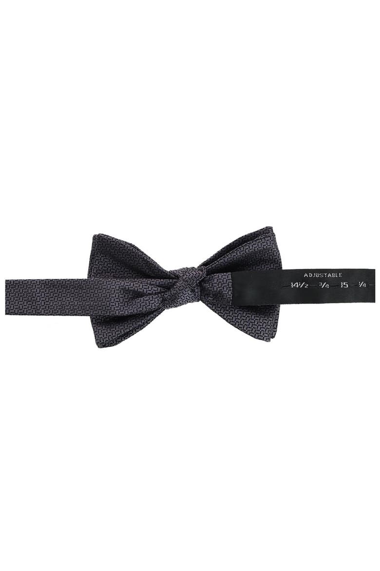The Monte Bello Interlocked Silk Pre-Tied Bow Tie, Alternate, color, GRAPHITE