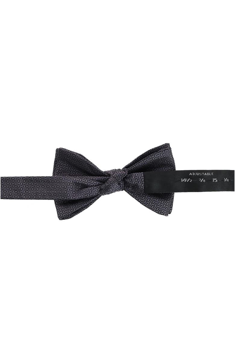 Trafalgar The Monte Bello Interlocked Silk Pre-Tied Bow Tie, Alternate, color, Graphite
