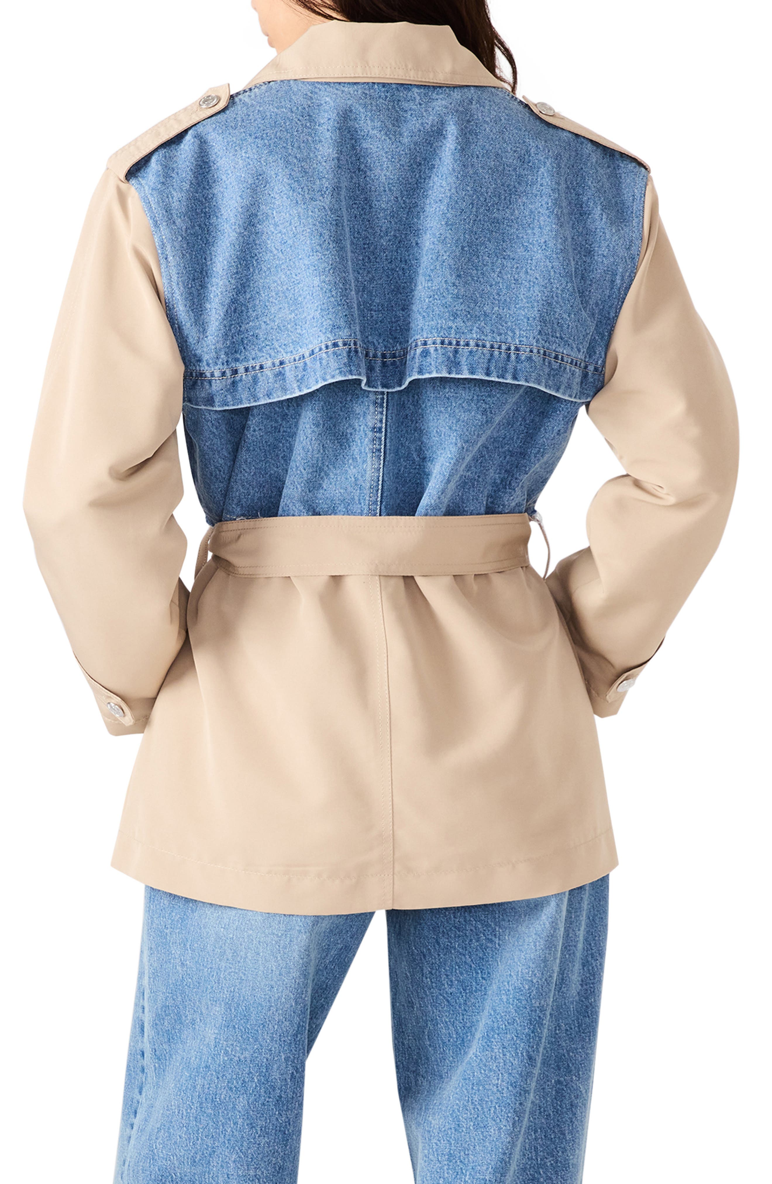 Shyla Denim Trim Double Breasted Jacket - image 2