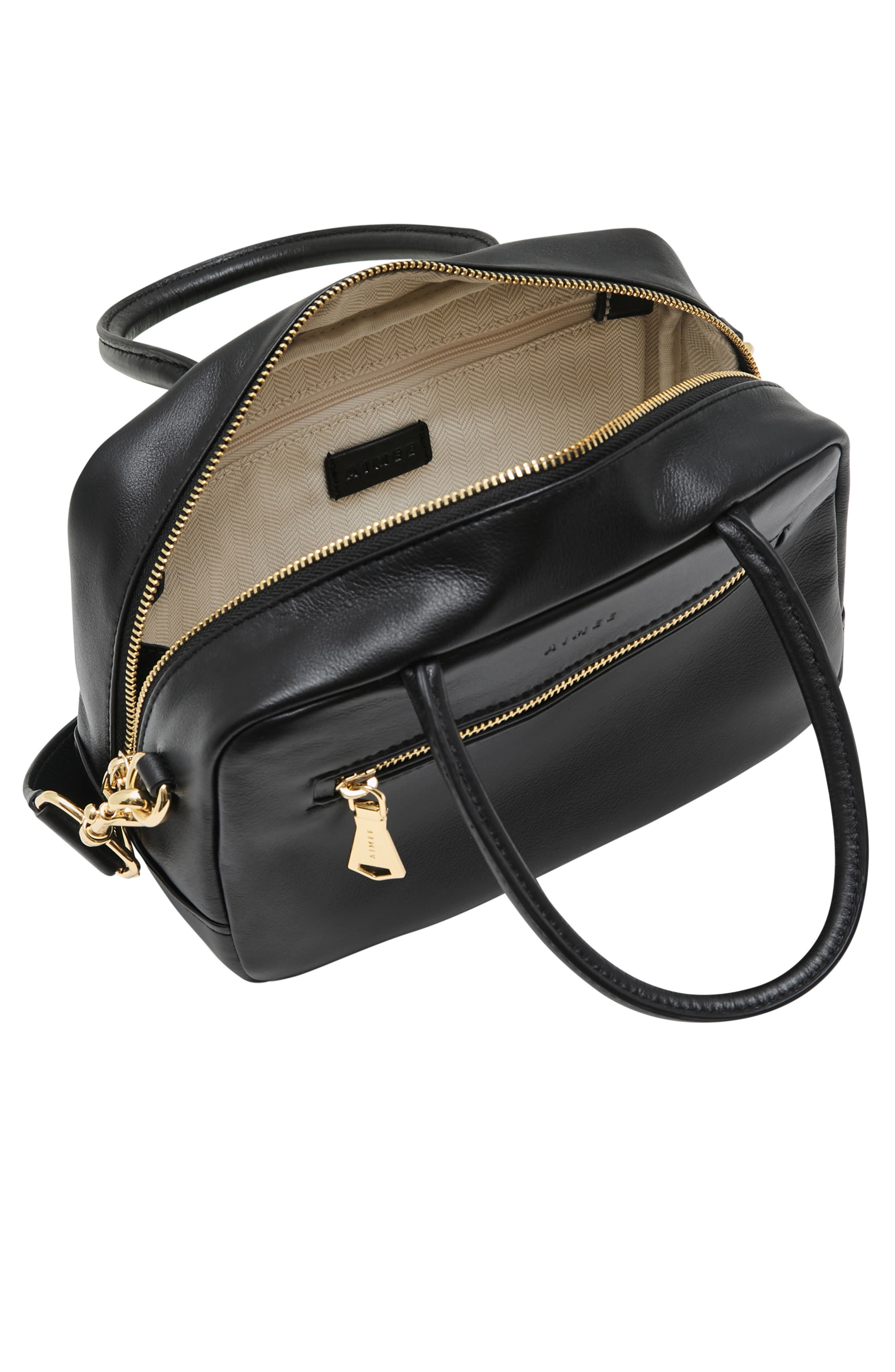 AIMEE Medium Ritual Leather Satchel, Alternate, color, Black