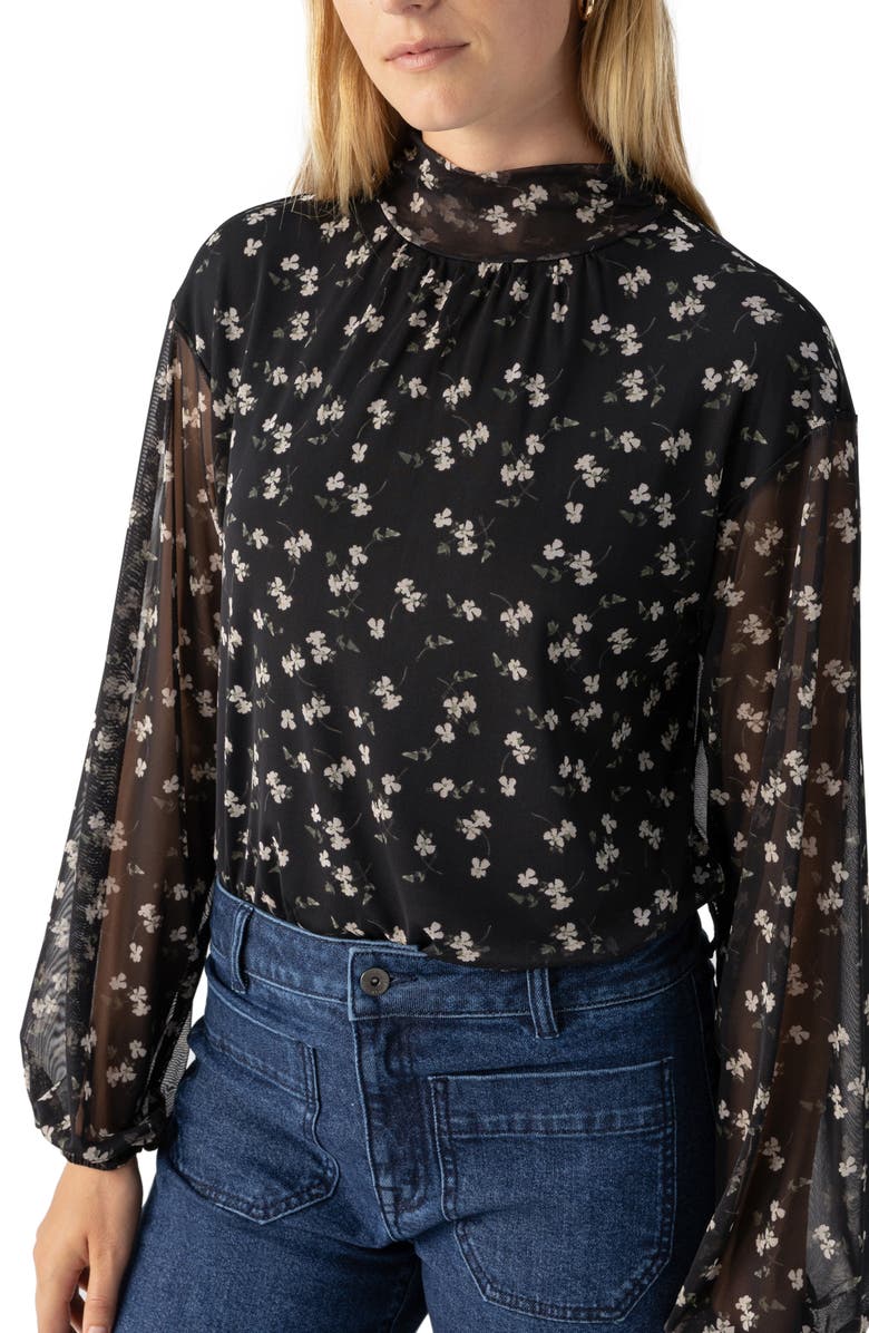 Sanctuary Isn't She Lovely Mock Neck Mesh Top, Alternate, color, 