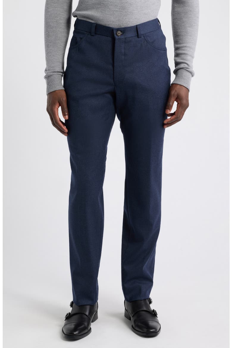 Sage Wool Flannel Stretch Pants, Main, color, BLUE
