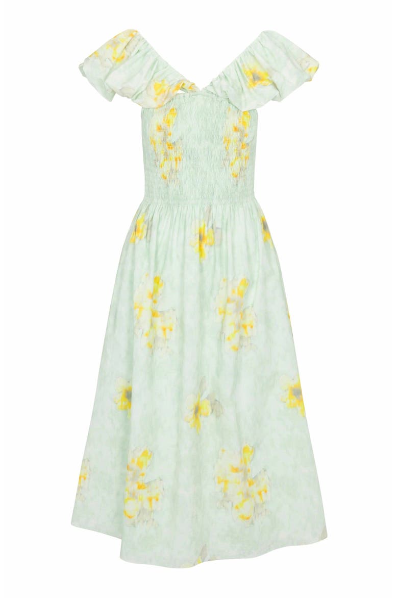 Yara Poplin Midi Dress, Alternate, color, SAGE COMBO