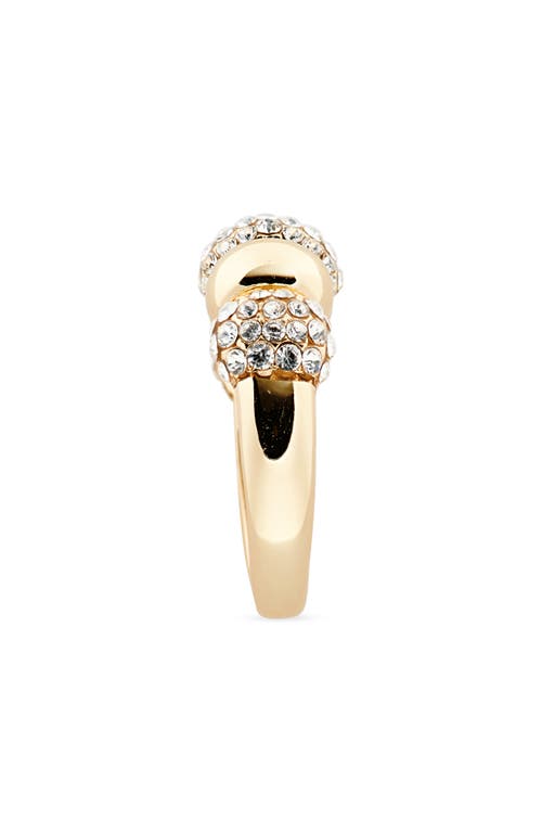 Covet Pavé Crystal Bubble Ring In Gold