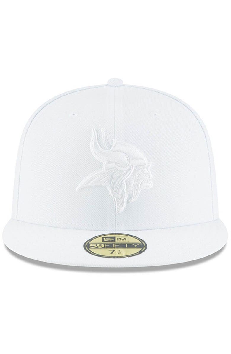 New Era Men's New Era Minnesota Vikings White on White 59FIFTY Fitted Hat, Alternate, color,
