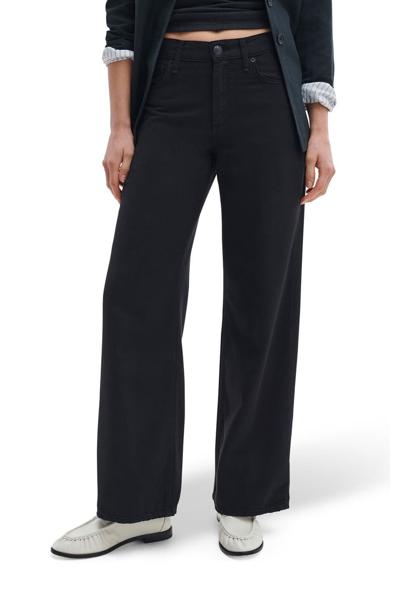 Featherweight Andi High Waist Wide Leg Jeans, Main, color, BLACK