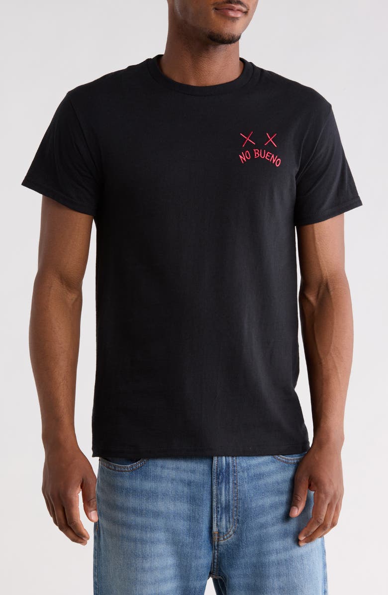 RIOT SOCIETY No Bueno Embroidered Cotton T-Shirt, Main, color, Black