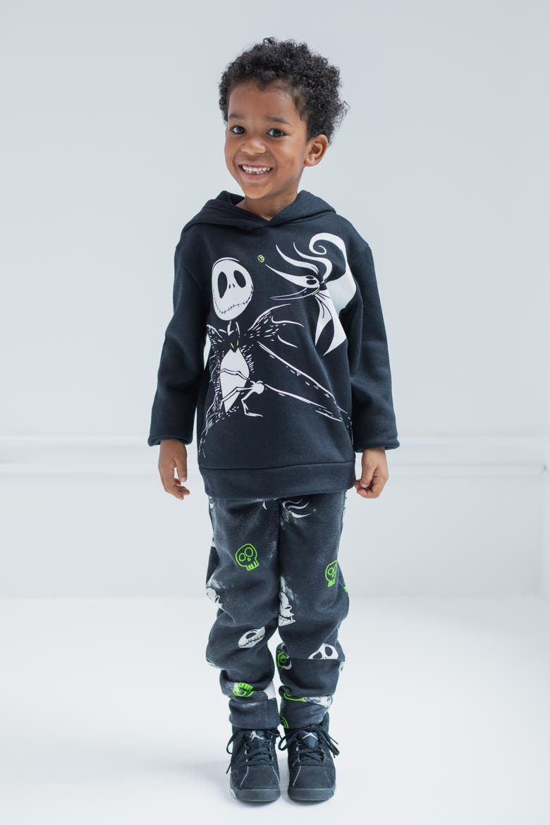 Nightmare Before Christmas Fleece Hoodie and Pants Set, Alternate, color, Black Jack Zero