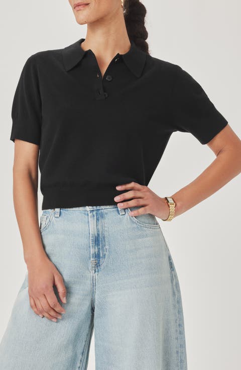 Christa Crop Polo Sweater