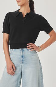 Splendid Christa Crop Polo Sweater