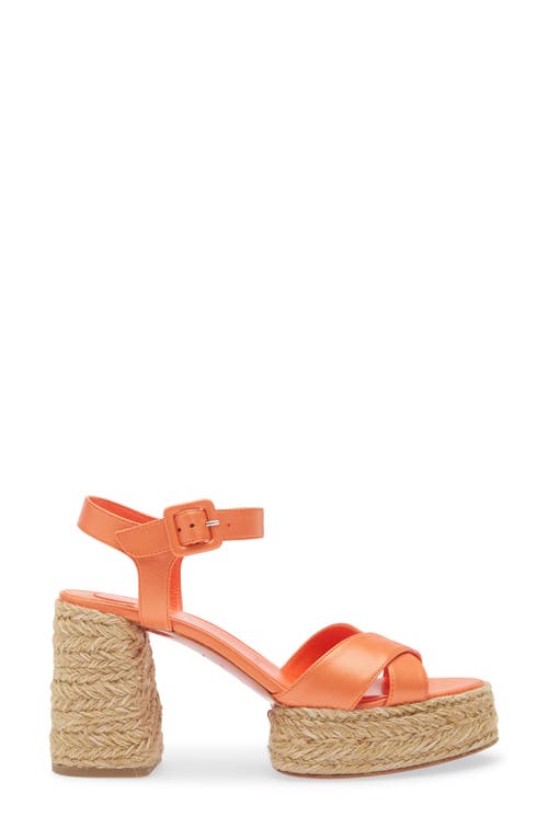 Christian Louboutin Calakala Espadrille Platform Sandal In Orange