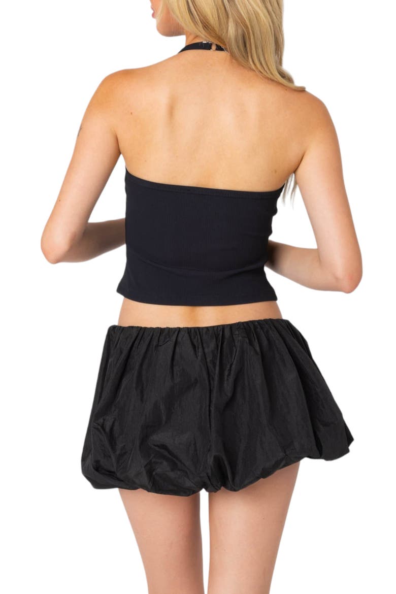 Crop Rib Halter Top, Alternate, color, BLACK