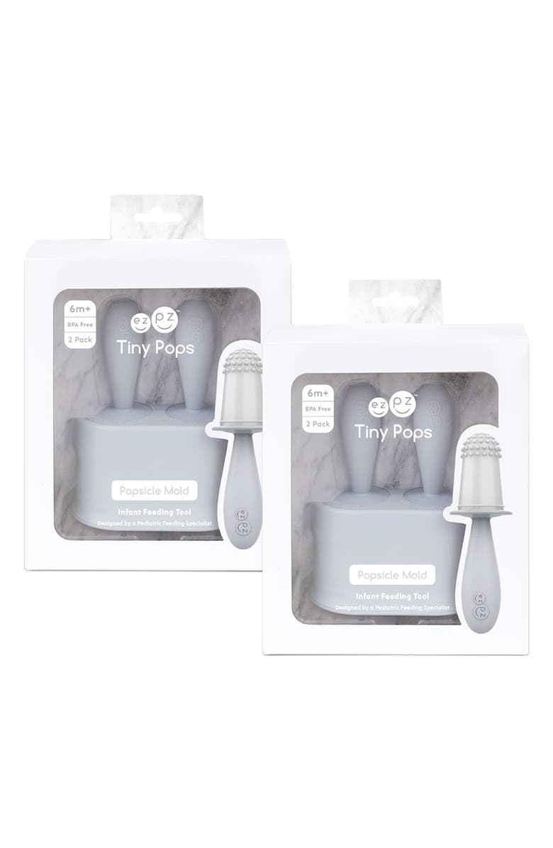 ezpz Tiny Pops 2-Pack Silicone Ice Pop Molds, Alternate, color, Pewter