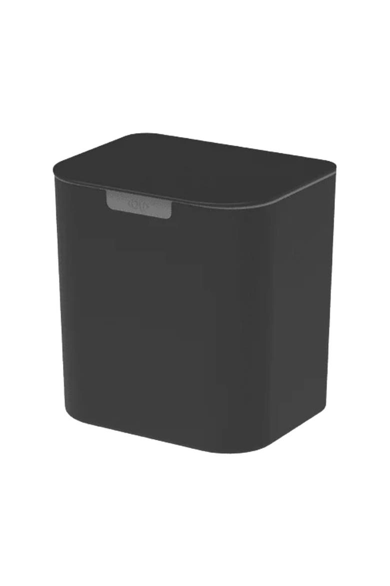 1.3 Gal Wall Mounted Bathroom Trash Can with Lid and Removable Bag Ring, Main, color, Black
