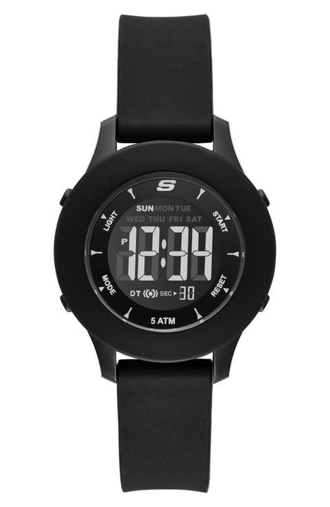 Rosencrans Digital Silicone Strap Watch, 37mm