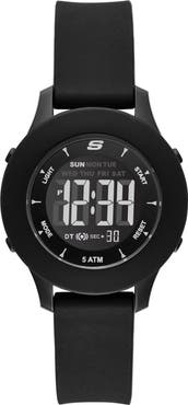 SKECHERS Rosencrans Digital Silicone Strap Watch, 37mm