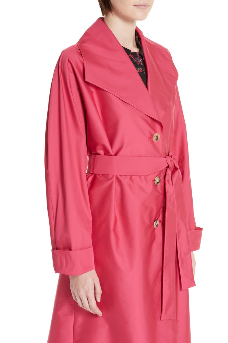Taffeta Trench Coat, Alternate, color, PINK