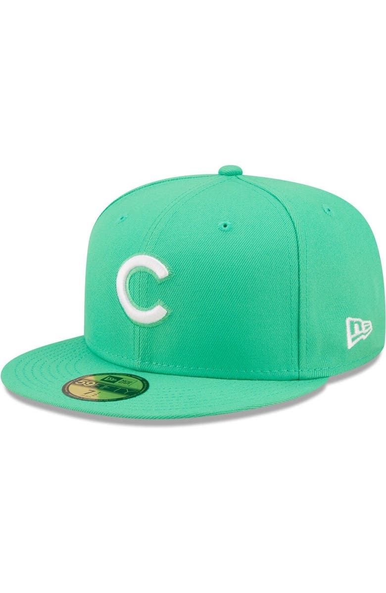 New Era Men's New Era Green Chicago Cubs Logo 59FIFTY Fitted Hat, Main, color, 