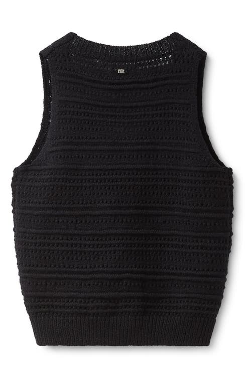 Scotch & Soda Open Knit Vest In Black