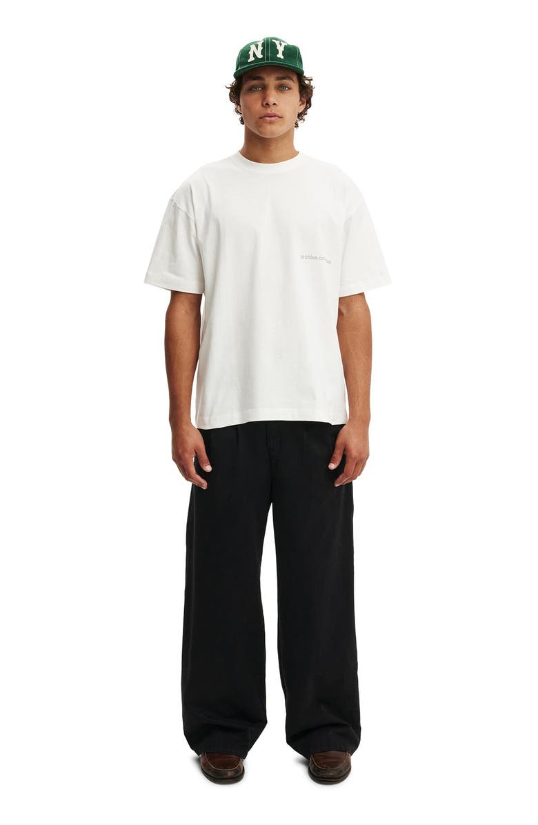 Cotton On Men's Box Fit Text T-Shirt, Alternate, color, Vintage White Archive