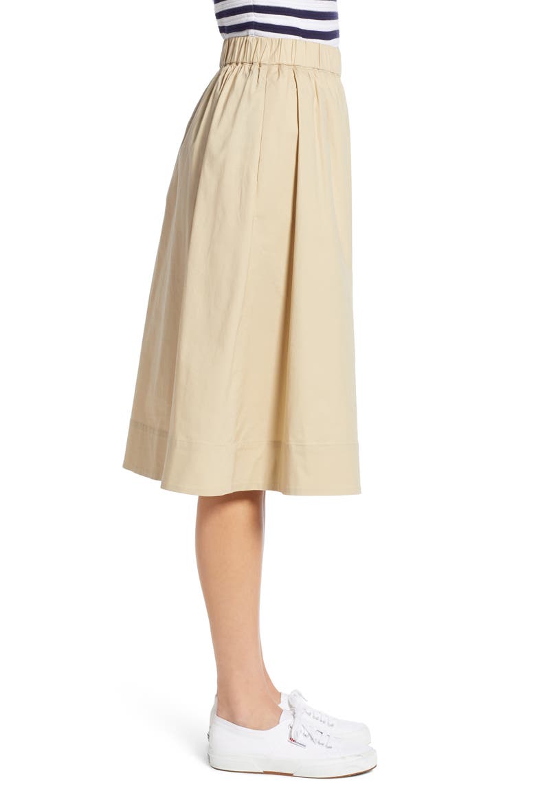Pull-On A-Line Skirt, Alternate, color, TAN SAFARI
