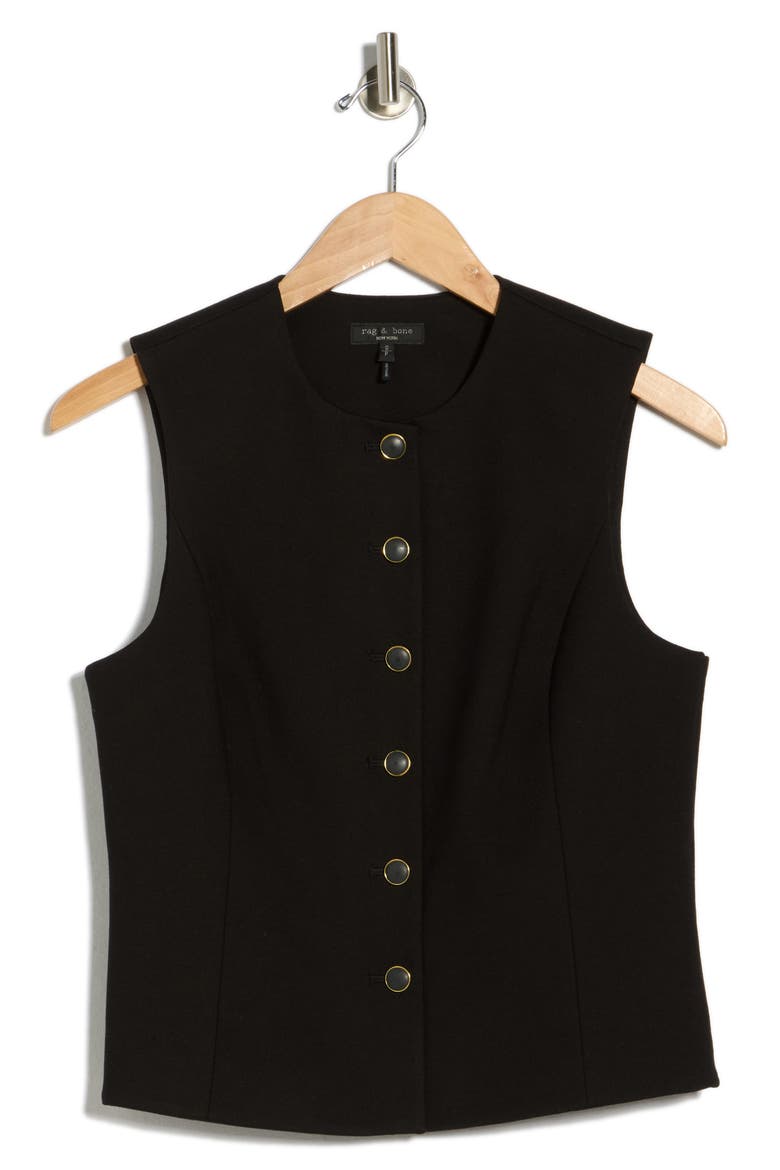 Iris Ponte Vest, Alternate, color, BLACK