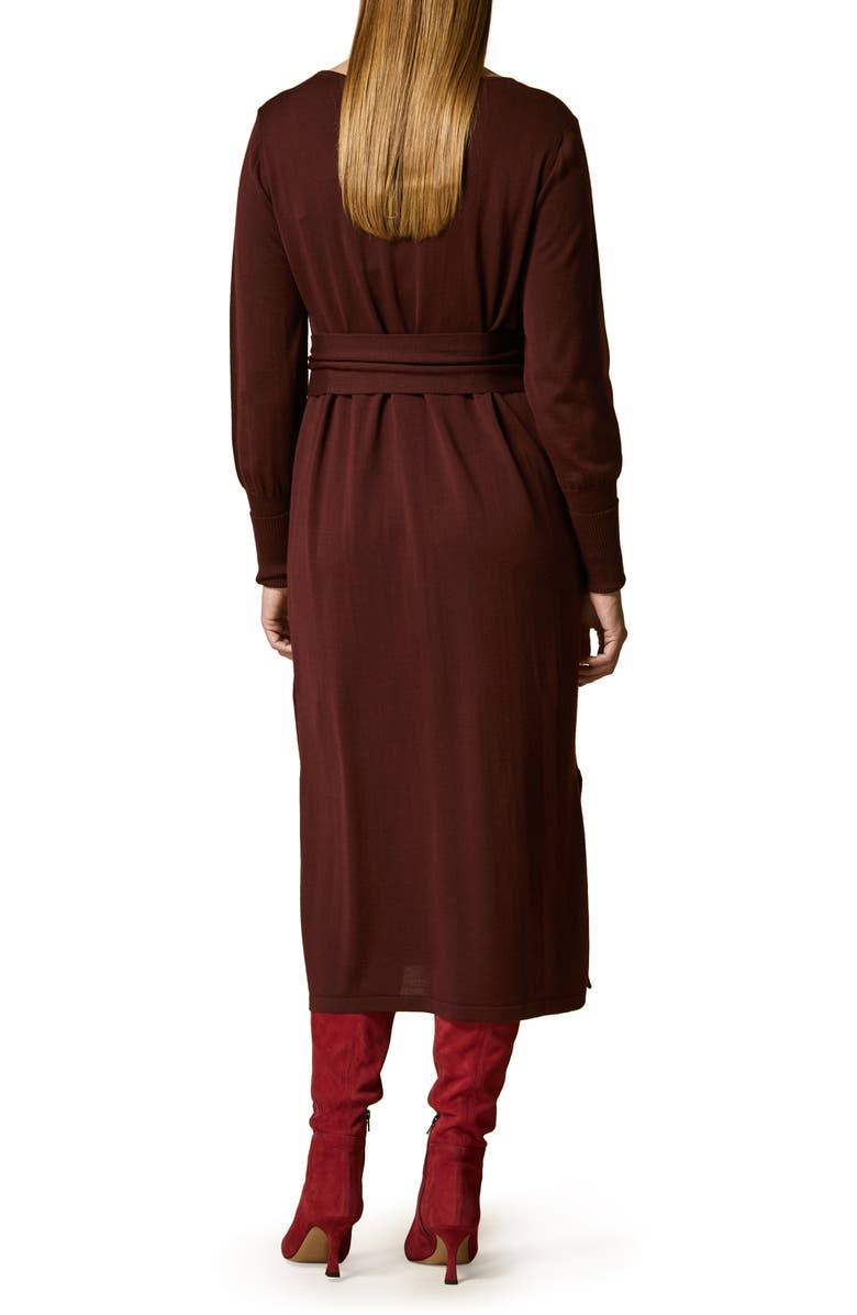 Marina Rinaldi Giorno Long Sleeve Wool Blend Dress, Alternate, color,