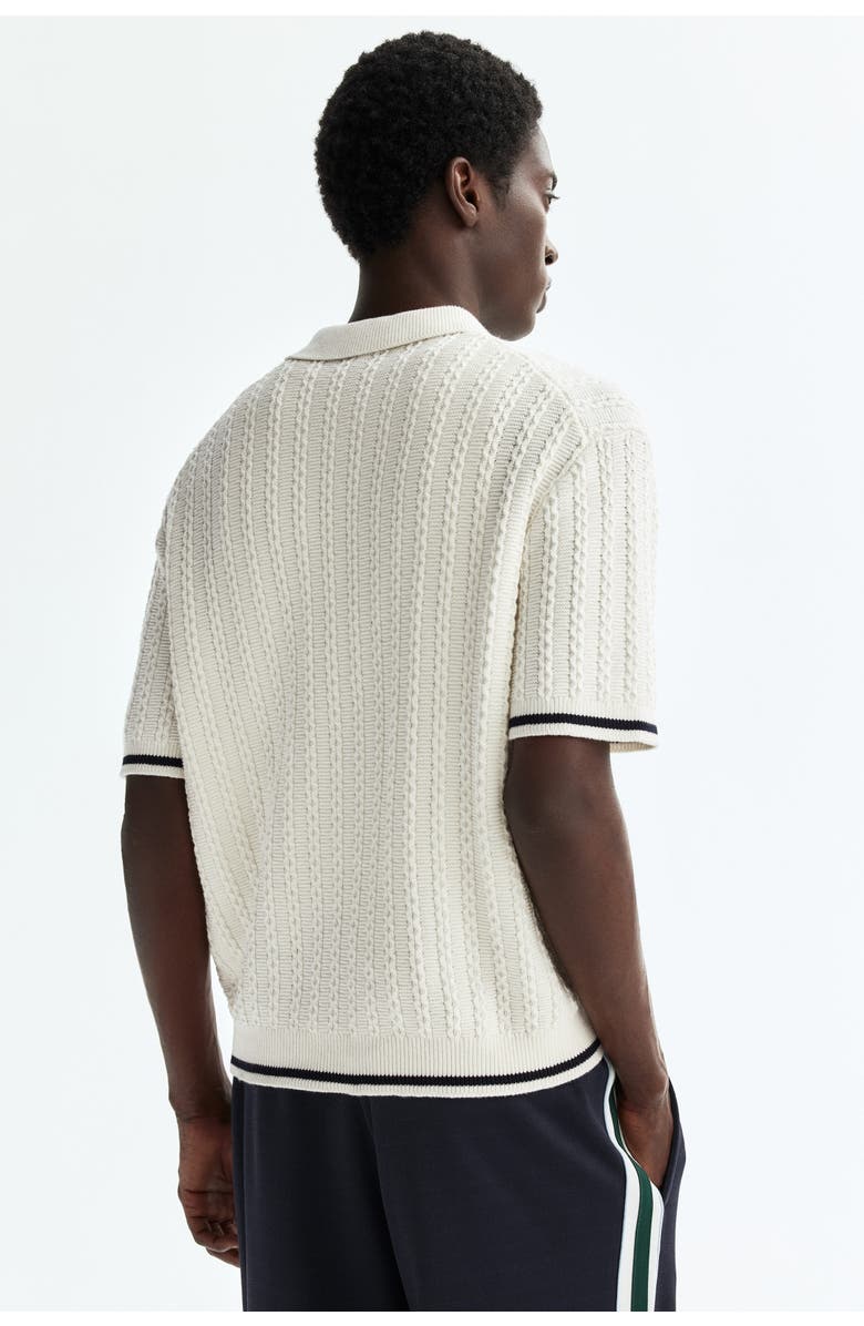 H&M Relaxed Fit Cotton Polo Shirt, Alternate, color, White