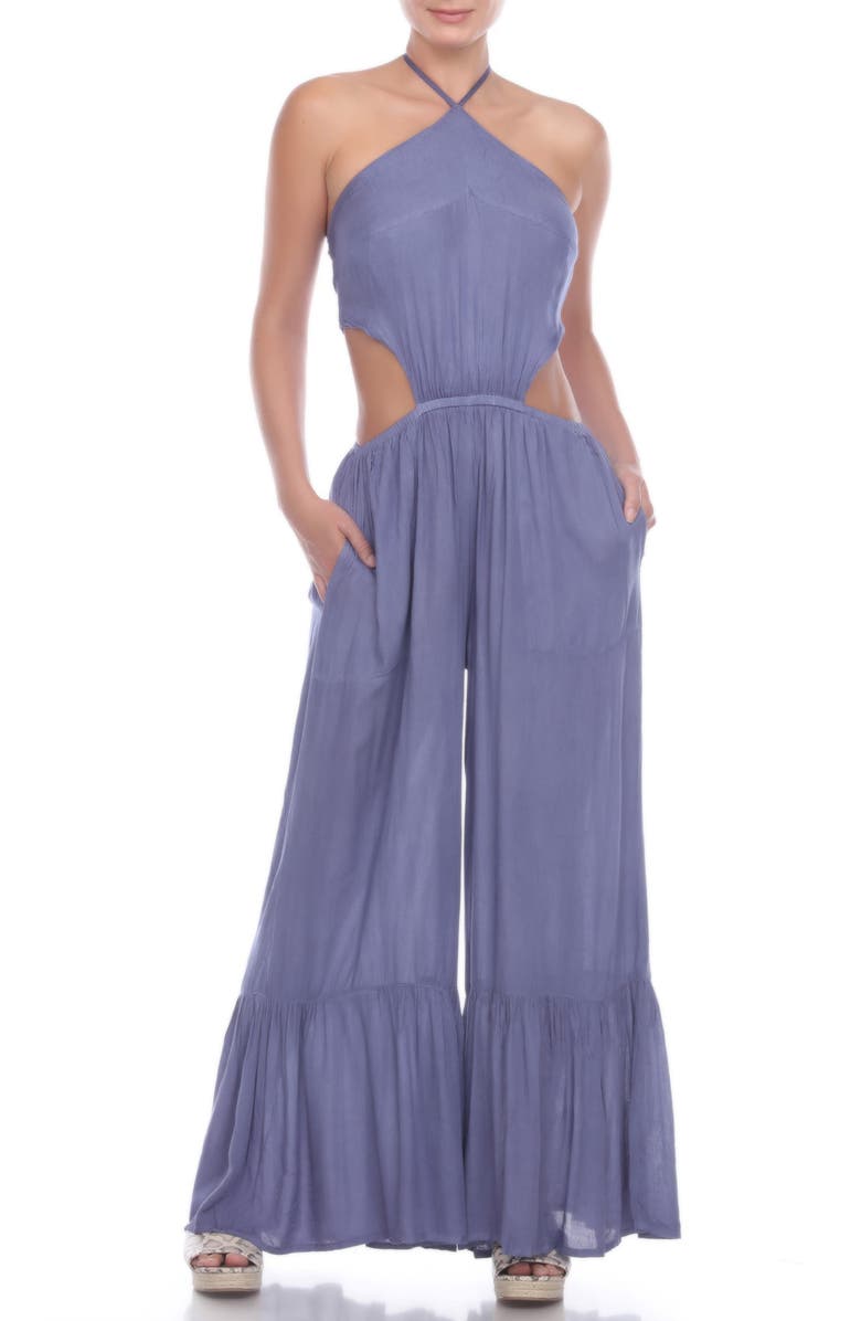 BOHO ME Halter Neck Cutout Jumpsuit, Main, color, 