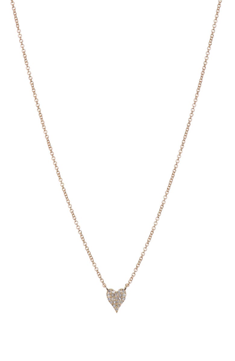 RON HAMI 14K Gold Pave Diamond Heart Pendant Necklace - 0.05 ctw, Main, color,