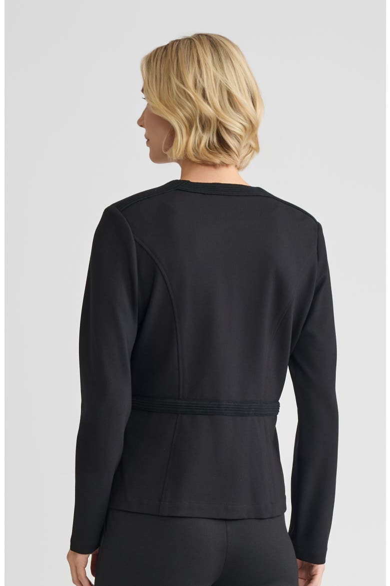 Heritage LuxeStretch Ponte Zip-Up Jacket, Alternate, color, Black